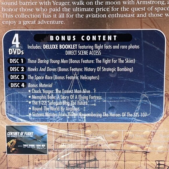 A Century Of Flight 4 DVD Set With Deluxe Booklet in Original Sealed Tin Box New - Picture 5 of 11